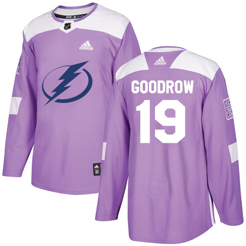 Adidas Tampa Bay Lightning 19 Barclay Goodrow Purple Authentic Fights Cancer Youth Stitched NHL Jersey